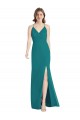 Cazador Verde Sirena Tirantes espagueti Cuello en V Gasa Largo Vestidos de dama de honor Outlet