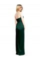 Cazador Verde línea A Cucharón Sin tirantes Satén elástico Largo Formales Vestidos de dama de honor / Vestidos de fiesta Outlet