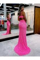 Color mostrado Cubierta Cuello en V Barrer tren Lentejuelas Terciopelo Largo Vestidos de fiesta Outlet