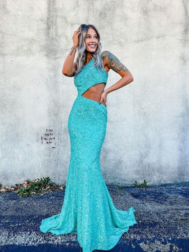 Color mostrado Sirena Un Hombre Barrer tren Lentejuelas Terciopelo Largo Vestidos de fiesta Outlet