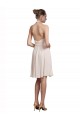 Crema Rosa línea A Halter Cuello en V Gasa Corto Vestidos de dama de honor / Vestidos de cóctel / Vestidos para homecoming Outlet