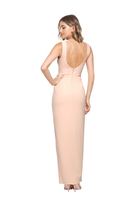 Cubierta Cuadrado Crepé Elástico Largo Formales Vestidos de dama de honor / Vestidos de fiesta Outlet