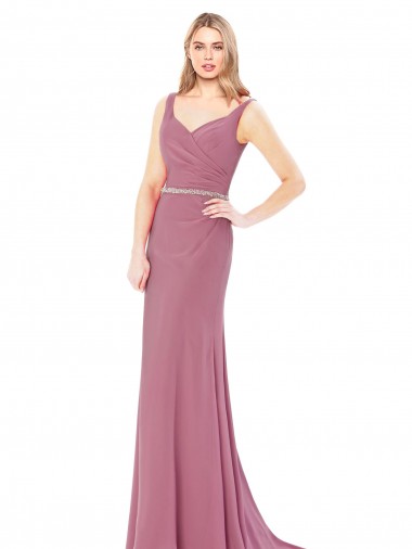 Cubierta Cuello Alto Gasa Largo Vestidos de dama de honor / Vestidos de fiesta Outlet