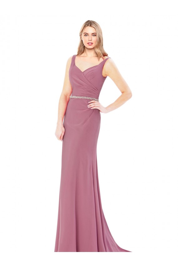 Cubierta Cuello Alto Gasa Largo Vestidos de dama de honor / Vestidos de fiesta Outlet