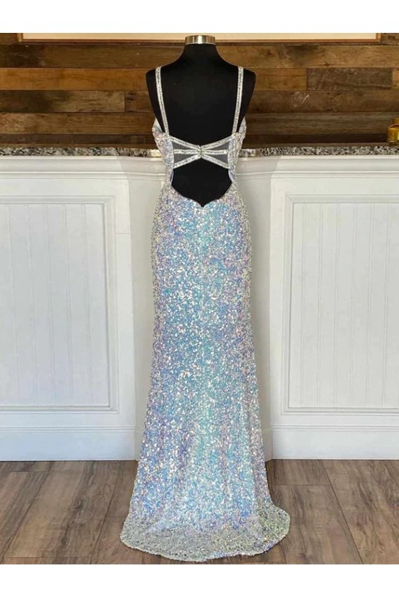 Cubierta Cuello en V Barrer tren Lentejuelas Terciopelo Largo Vestidos de fiesta Outlet