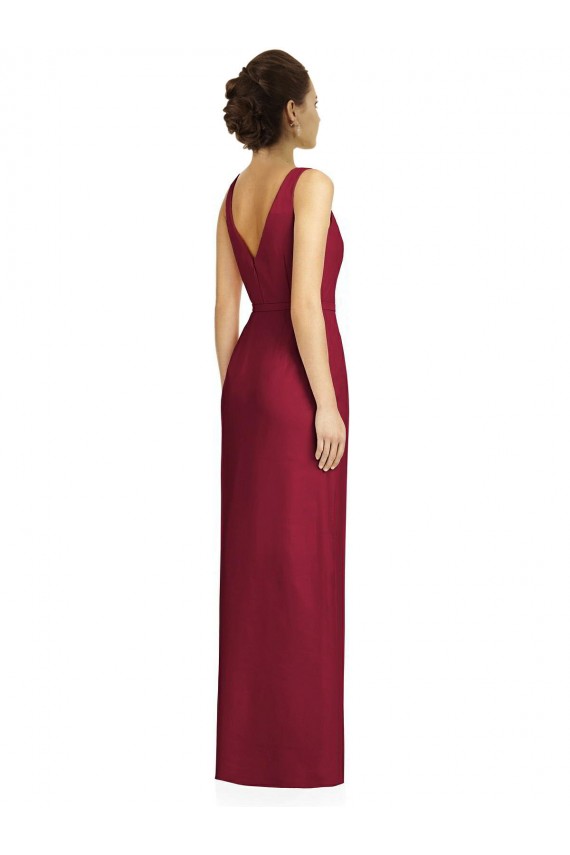 Cubierta Cuello en V Gasa Largo Vestidos de dama de honor Outlet