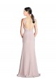 Cubierta Halter Cuello Alto Gasa Largo Vestidos de dama de honor Outlet