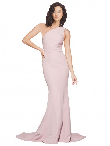 Cubierta Un Hombre Barrer tren Crepé Elástico Largo Vestidos de dama de honor / Vestidos de fiesta Outlet