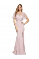 Cubierta Un Hombre Cuello de Corazón Crepé Elástico Tul Largo Formales Vestidos de dama de honor / Vestidos de fiesta Outlet