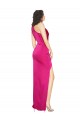 Fucsia Cubierta Un Hombre Satén sedoso Largo Formales Vestidos de dama de honor / Vestidos de fiesta Outlet