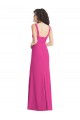 Fucsia Trompeta Cuadrado Crepé Elástico Largo Vestidos de dama de honor / Vestidos de fiesta Outlet