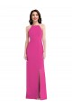 Fucsia Trompeta Halter Cuello Alto Crepé Elástico Largo Formales Vestidos de dama de honor / Vestidos de fiesta Outlet