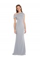 Gris 24 Sirena Un Hombre Crepé Elástico Largo Formales Vestidos de dama de honor / Vestidos de fiesta Outlet