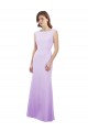 Lila Columna Cuello redondo Gasa Largo Vestidos de dama de honor Outlet