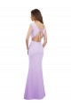 Lila Columna Cuello redondo Gasa Largo Vestidos de dama de honor Outlet