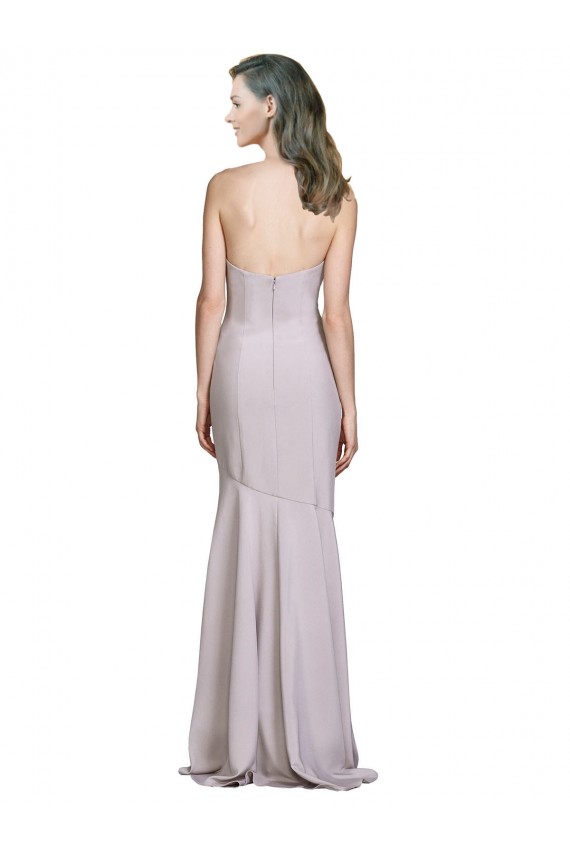 Lila ártica Sirena Sin tirantes Crepé Elástico Largo Vestidos de dama de honor / Vestidos de fiesta Outlet
