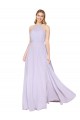 Lila línea A Halter Cuello Alto Gasa Largo Formales Vestidos de dama de honor / Vestidos de fiesta Outlet