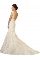 Marfil & Champán Sirena Cuello en V Cola capilla Tul Encaje Vestidos de novia Outlet