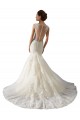 Marfil & Champán Sirena Cuello en V Cola capilla Tul Encaje Vestidos de novia Outlet