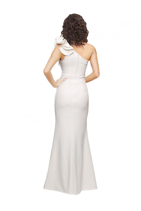 Marfil Cubierta Un Hombre Crepé Elástico Largo Formales Vestidos de dama de honor / Vestidos de fiesta Outlet