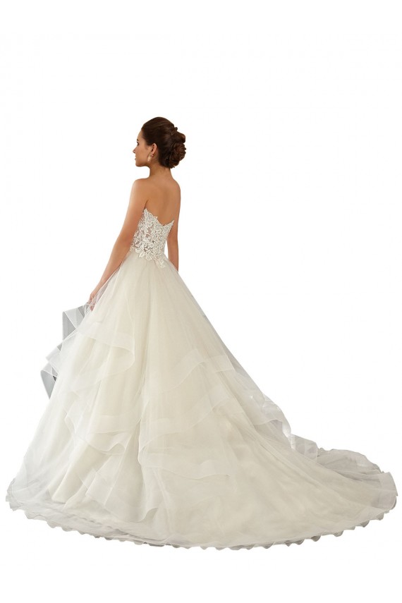 Marfil Cuello de Corazón Cola capilla Satén Tul Encaje Vestidos de novia Outlet