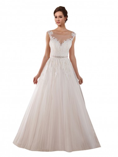 Marfil Cuello de Corazón Cola capilla Tul Encaje Vestidos de novia Outlet