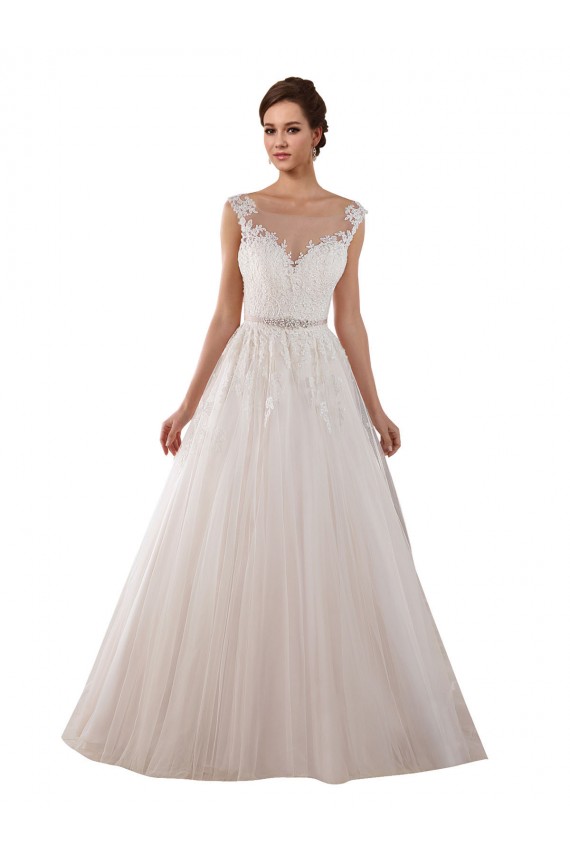 Marfil Cuello de Corazón Cola capilla Tul Encaje Vestidos de novia Outlet