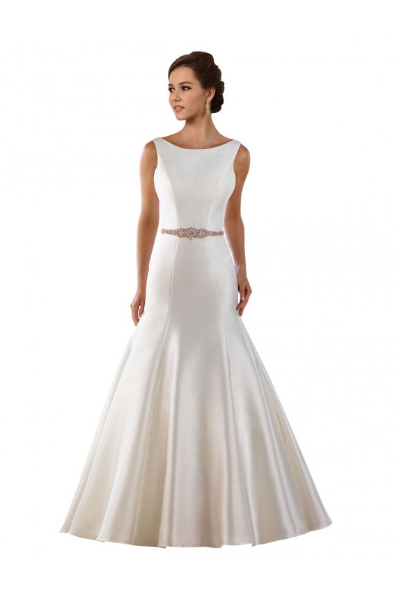 Marfil Sirena Barco Cola capilla Satén Vestidos de novia Outlet