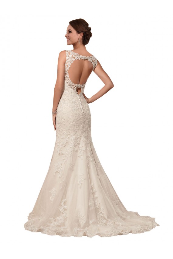 Marfil Sirena Cuello de Corazón Cola capilla Tul Encaje Vestidos de novia Outlet