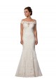Marfil Sirena Hombros Descubiertos Cola capilla Encaje Boho Vestidos de novia Outlet
