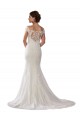 Marfil Sirena Hombros Descubiertos Cola capilla Encaje Boho Vestidos de novia Outlet
