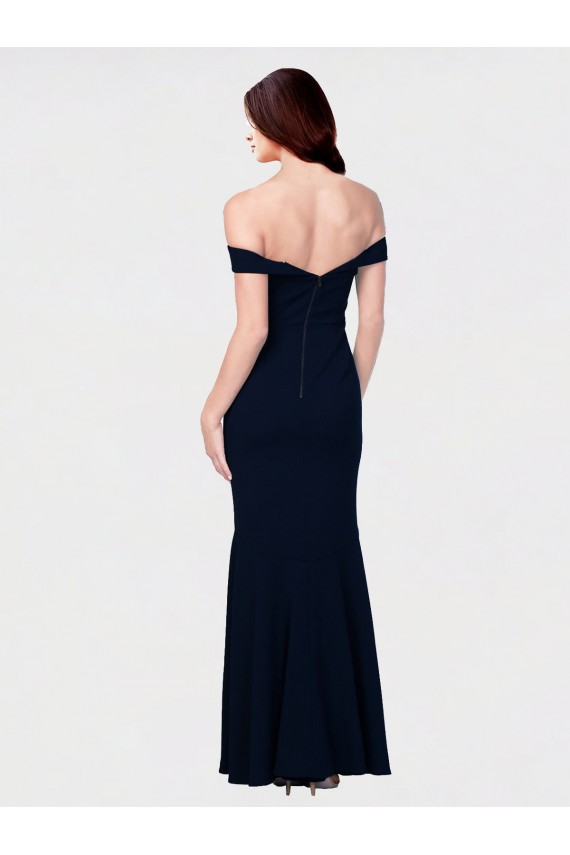 Marfil Sirena Hombros Descubiertos Crepé Elástico Largo Formales Vestidos de dama de honor / Vestidos de fiesta Outlet