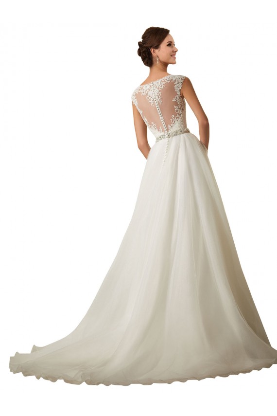 Marfil Ilusión Cola capilla Tul Encaje Vestidos de novia Outlet