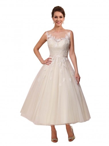 Marfil Ilusión Tul Encaje Vestidos de novia Outlet