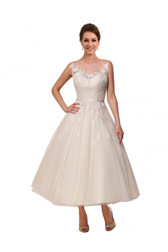 Marfil Ilusión Tul Encaje Vestidos de novia Outlet