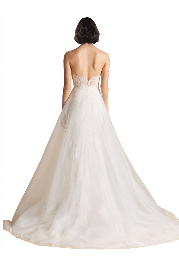 Marfil línea A Cuello de Corazón Barrer tren Tul Vestidos de novia Outlet