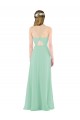 Menta Verde Cubierta Cuello en V Gasa Largo Vestidos de dama de honor Outlet