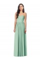 Menta Verde Trompeta Cuello de Corazón Sin tirantes Gasa Largo Vestidos de dama de honor Outlet
