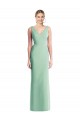 Menta Verde Trompeta Cuello en V Gasa Largo Vestidos de dama de honor Outlet