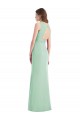 Menta Verde Trompeta Cuello en V Gasa Largo Vestidos de dama de honor Outlet