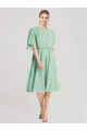 Menta Verde línea A Gasa Corto Vestidos de dama de honor Outlet
