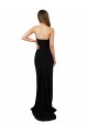 Negro Columna Cuello de Corazón Sin tirantes Cuello Alto Crepé Elástico Largo Formales Vestidos de dama de honor / Vestidos de fiesta Outlet