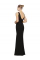 Negro Cubierta Cuello en V Gasa Largo Vestidos de dama de honor Outlet
