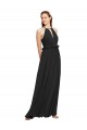 Negro Cubierta Halter Gasa Largo Vestidos de dama de honor Outlet