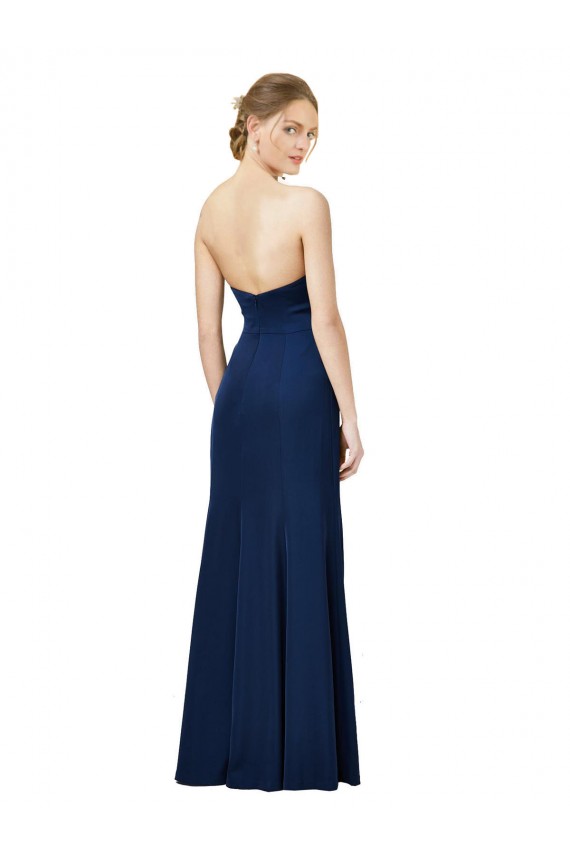 Negro Cubierta Sin tirantes Crepé Elástico Largo Formales Vestidos de dama de honor / Vestidos de fiesta Outlet