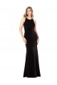 Negro Cubierta Tirantes espagueti Cuello joya Terciopelo Elástico Largo Formales Vestidos de dama de honor / Vestidos de fiesta Outlet