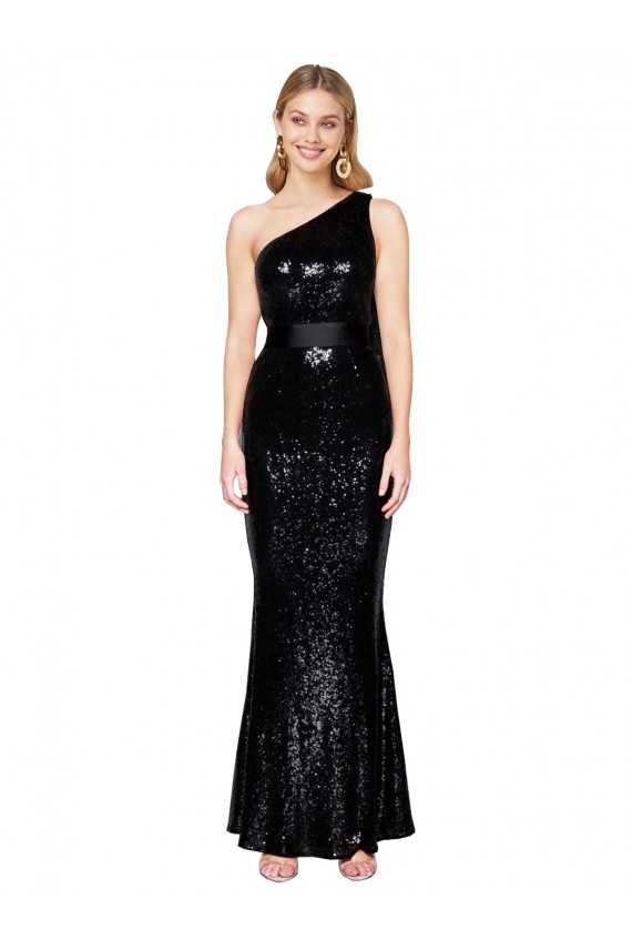 Negro Sirena Un Hombre Lentejuela Largo Formales Vestidos de dama de honor / Vestidos de fiesta Outlet