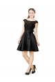 Negro línea A Ilusión Satén Encaje Corto Vestidos de dama de honor / Vestidos de cóctel Outlet
