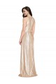 Oro Cubierta Halter Cuello Alto Lentejuela Largo Formales Vestidos de dama de honor / Vestidos de fiesta Outlet