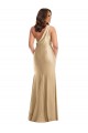 Oro suave Sirena Un Hombre Satén sedoso Largo Formales Vestidos de dama de honor / Vestidos de fiesta Outlet